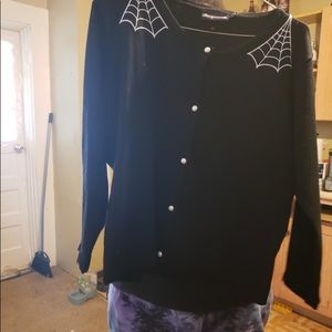 Sourpuss spiderweb cropped cardigan